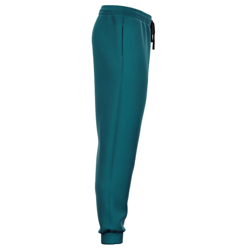 Medium Dark Warm Cyan Joggers | Unisex | with PLUS sizes | Medium Dark Pure Warm Cyan | C100M0Y25K60