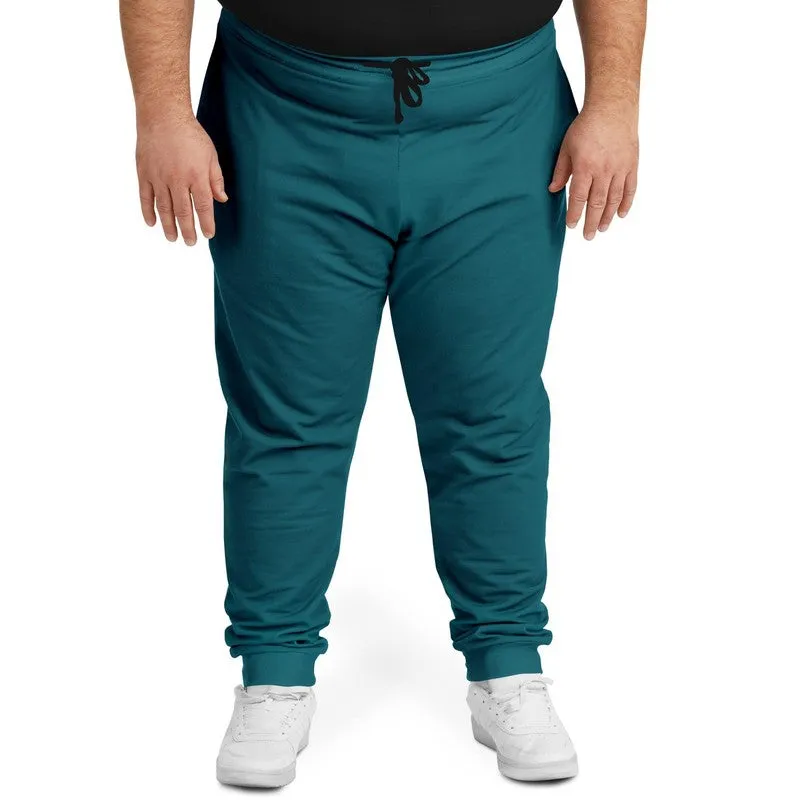 Medium Dark Warm Cyan Joggers | Unisex | with PLUS sizes | Medium Dark Pure Warm Cyan | C100M0Y25K60