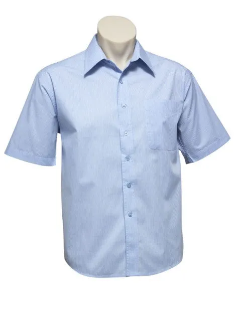 Mens Micro Check Short Sleeve Shirt SH817