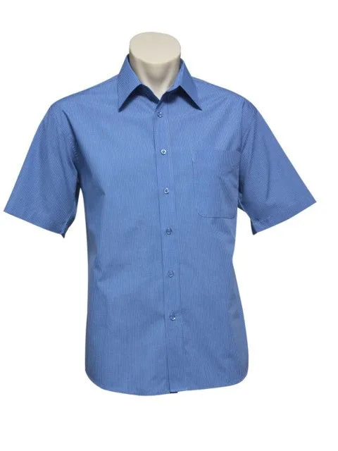 Mens Micro Check Short Sleeve Shirt SH817