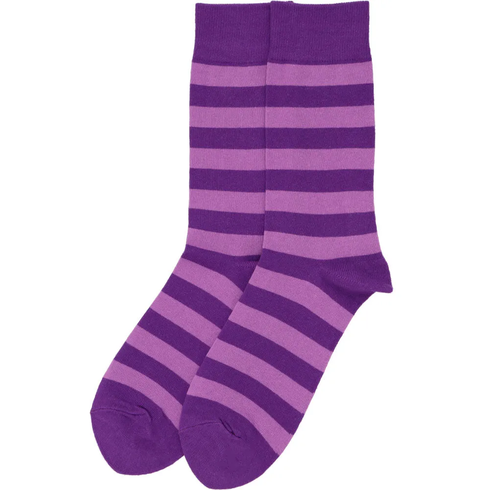 Men's Violet and Bright Lavender Striped Socks