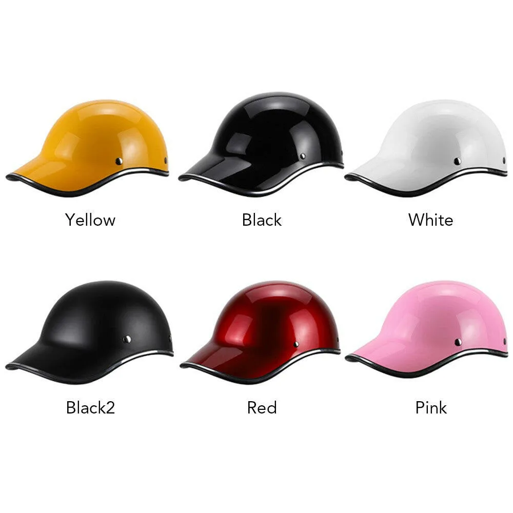 Motorcycle Helmet Bike Bicycle Baseball Cap Helmet Half Helmet for Men Women Adults