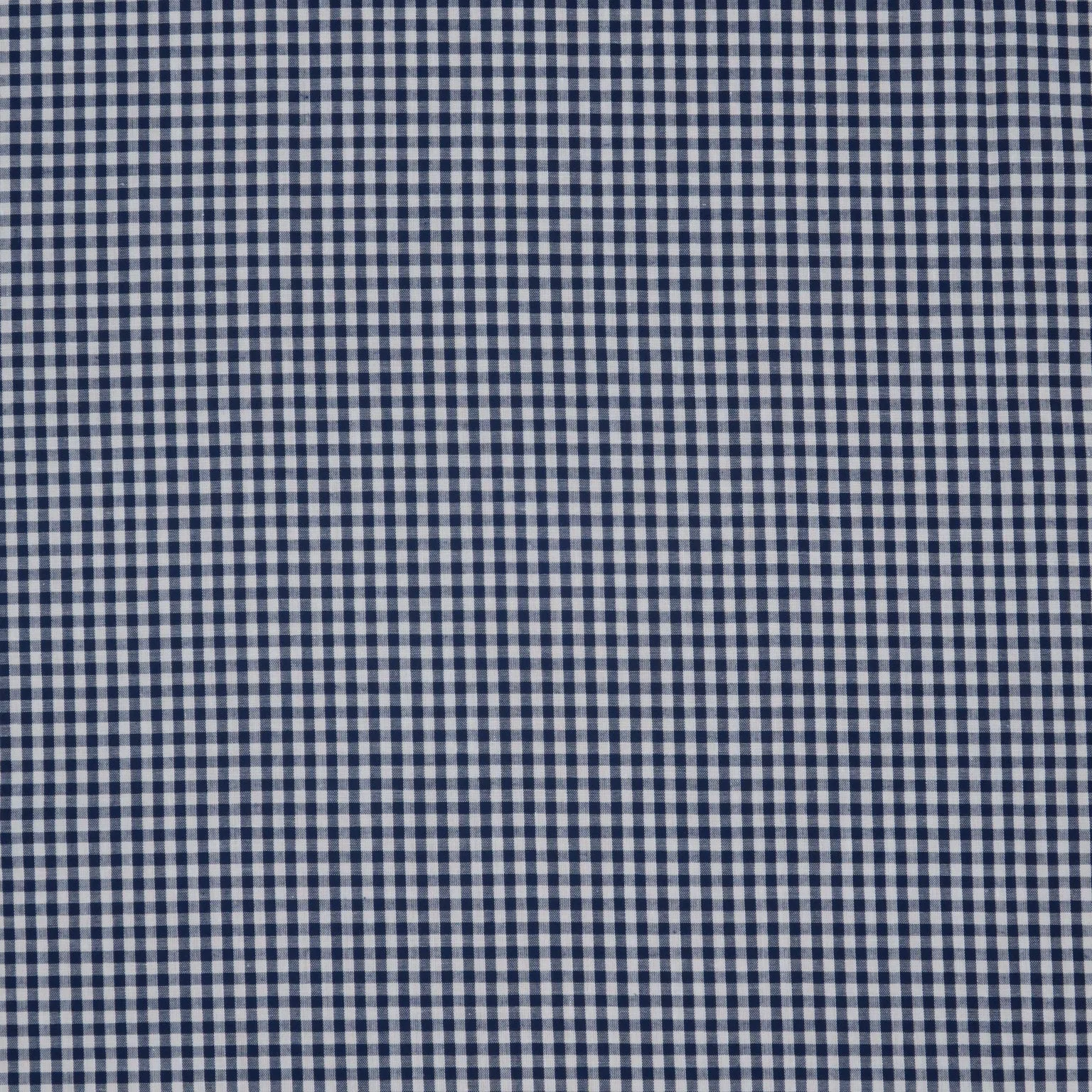 Navy and White Gingham 1/8" Cotton Blended Broadcloth