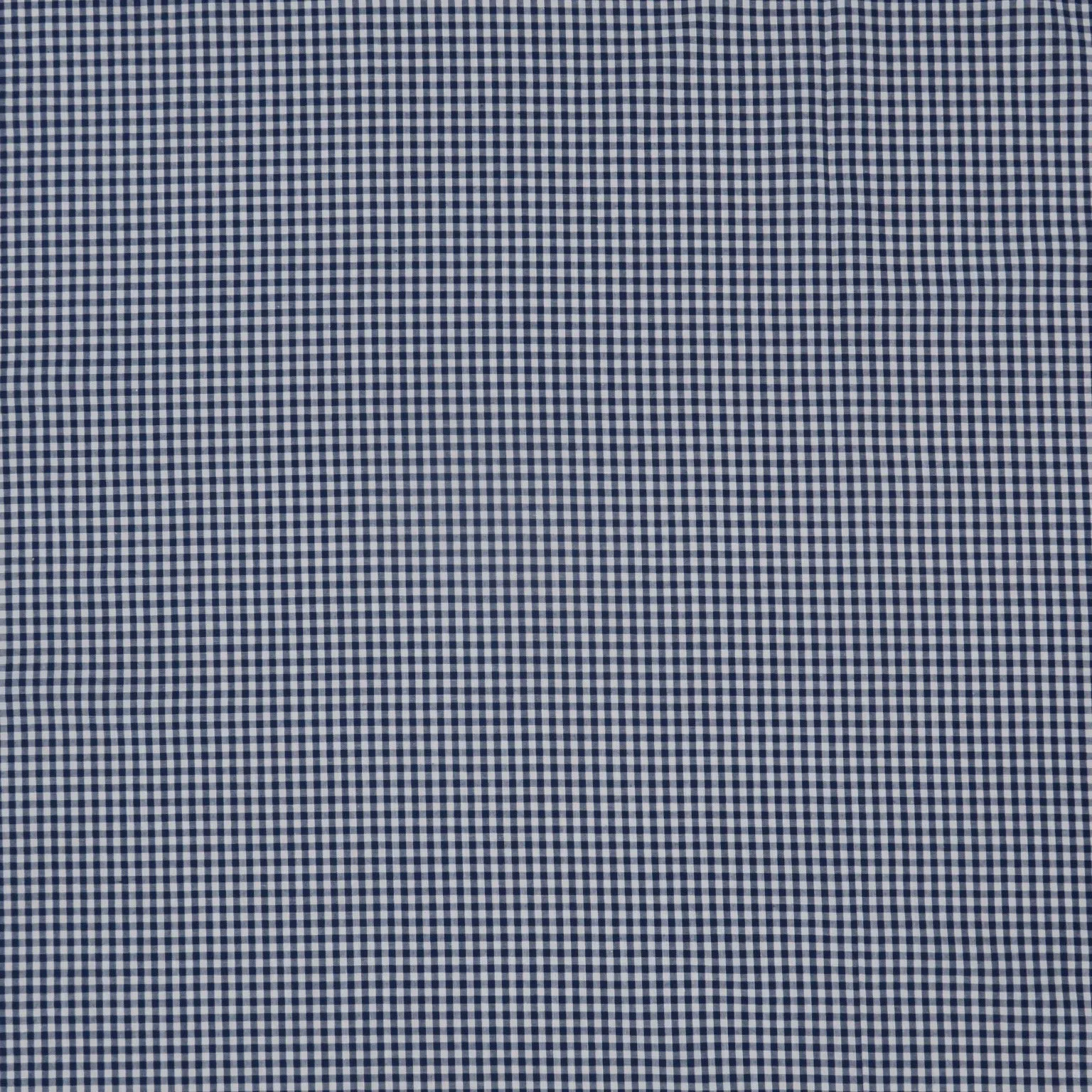 Navy and White Gingham 1/8" Cotton Blended Broadcloth