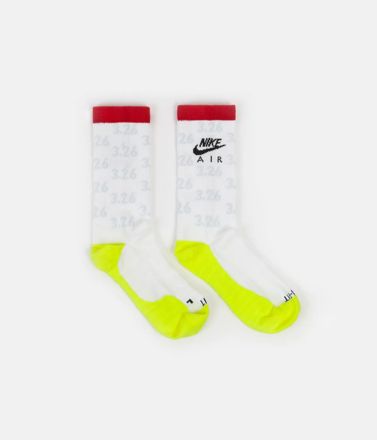 Nike SNKR Everyday Max Crew Socks - White / Volt / Black