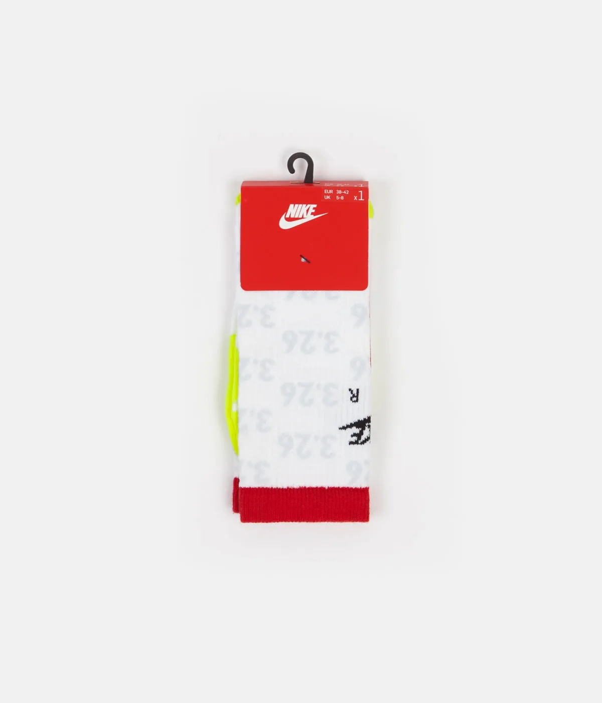 Nike SNKR Everyday Max Crew Socks - White / Volt / Black