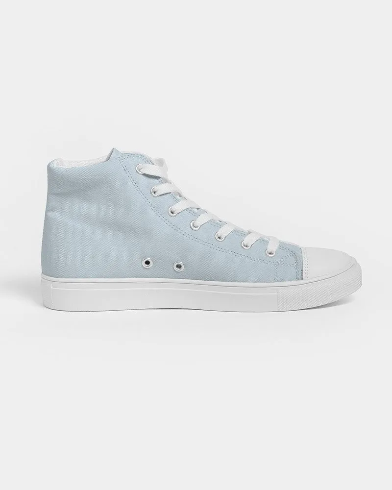 Pale Cyan Men's High-top Canvas Sneakers | Men's | Bright Pale Cyan | C10M0Y0K0