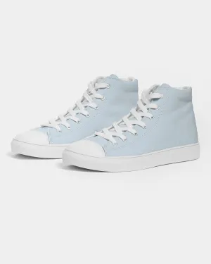 Pale Cyan Men's High-top Canvas Sneakers | Men's | Bright Pale Cyan | C10M0Y0K0