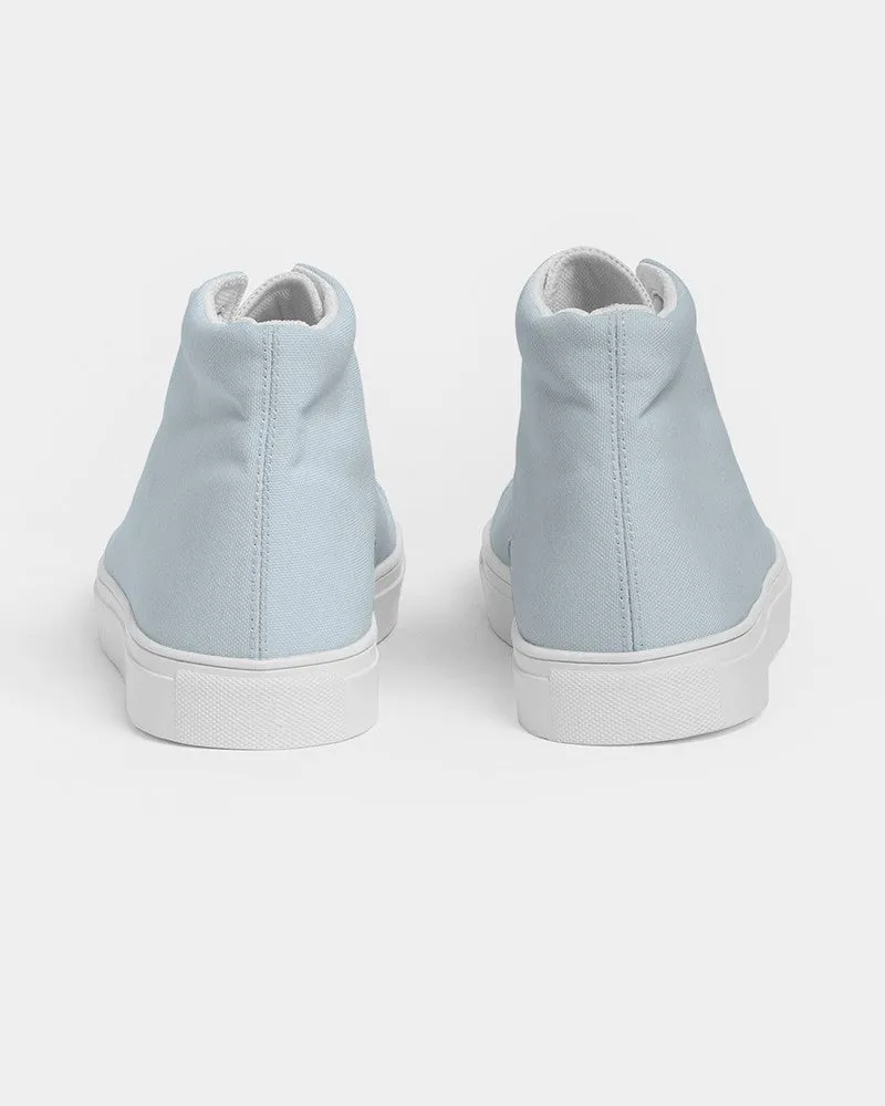 Pale Cyan Men's High-top Canvas Sneakers | Men's | Bright Pale Cyan | C10M0Y0K0