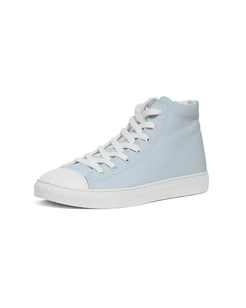 Pale Cyan Men's High-top Canvas Sneakers | Men's | Bright Pale Cyan | C10M0Y0K0
