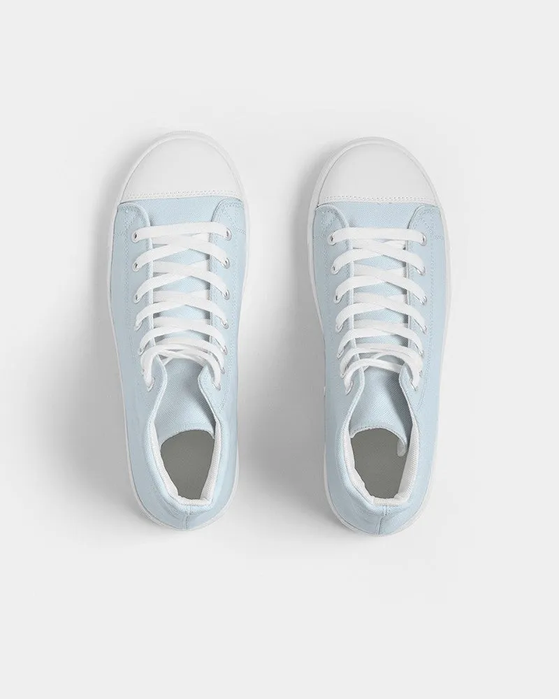 Pale Cyan Men's High-top Canvas Sneakers | Men's | Bright Pale Cyan | C10M0Y0K0