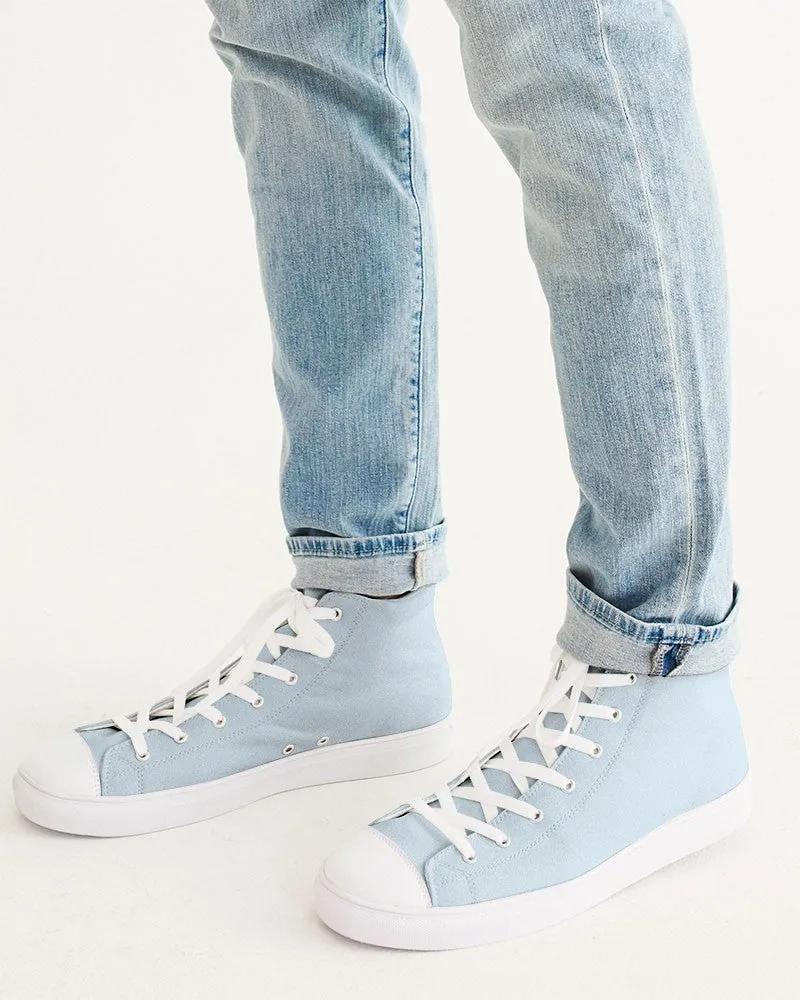 Pale Cyan Men's High-top Canvas Sneakers | Men's | Bright Pale Cyan | C10M0Y0K0