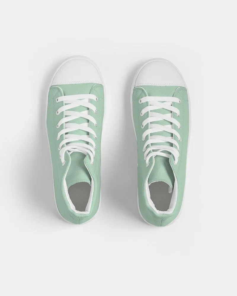 Pale Pastel Green Women's High-top Canvas Sneakers | Women's | Bright Pale Pastel Green | C30M0Y30K0