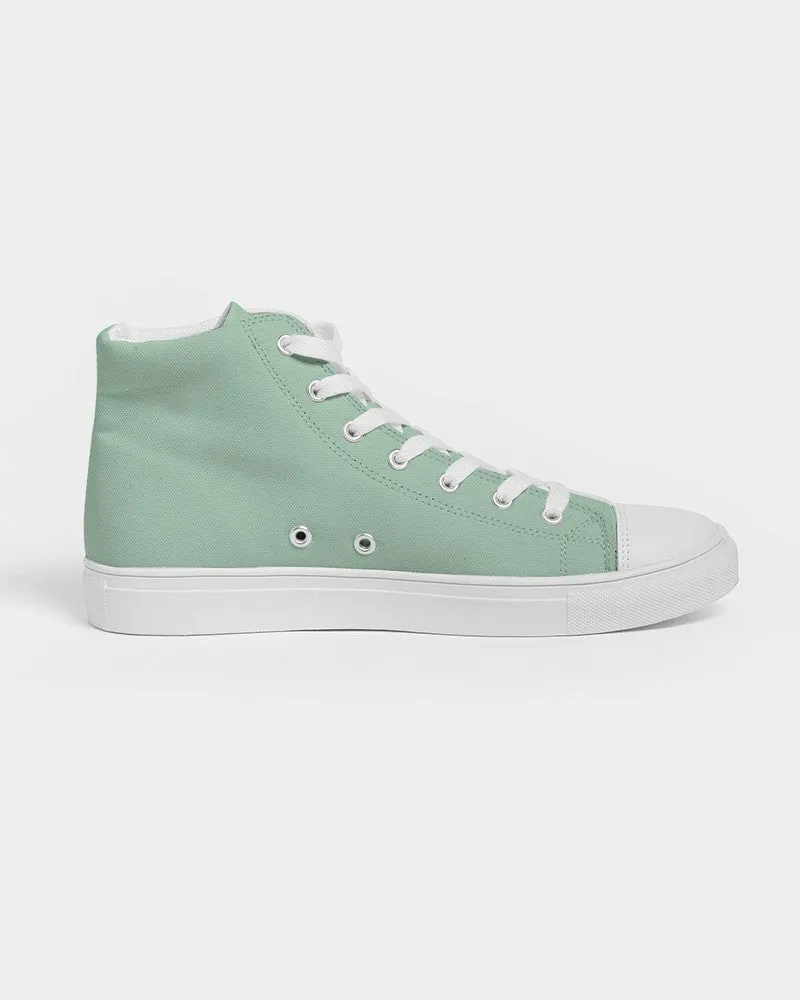 Pale Pastel Green Women's High-top Canvas Sneakers | Women's | Bright Pale Pastel Green | C30M0Y30K0