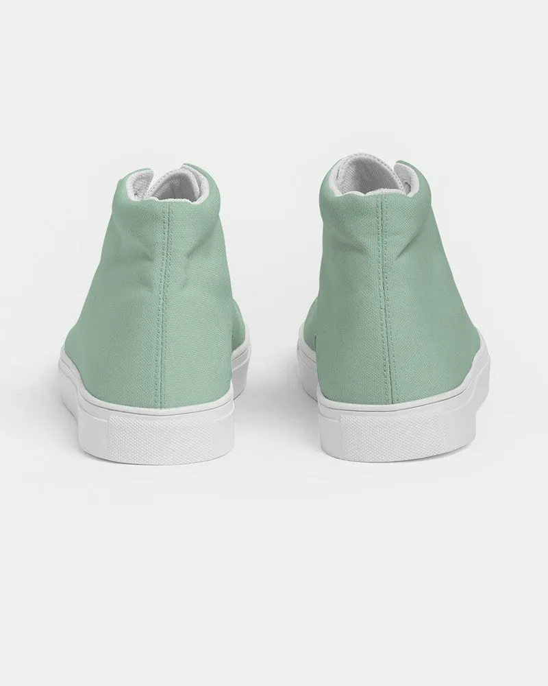 Pale Pastel Green Women's High-top Canvas Sneakers | Women's | Bright Pale Pastel Green | C30M0Y30K0