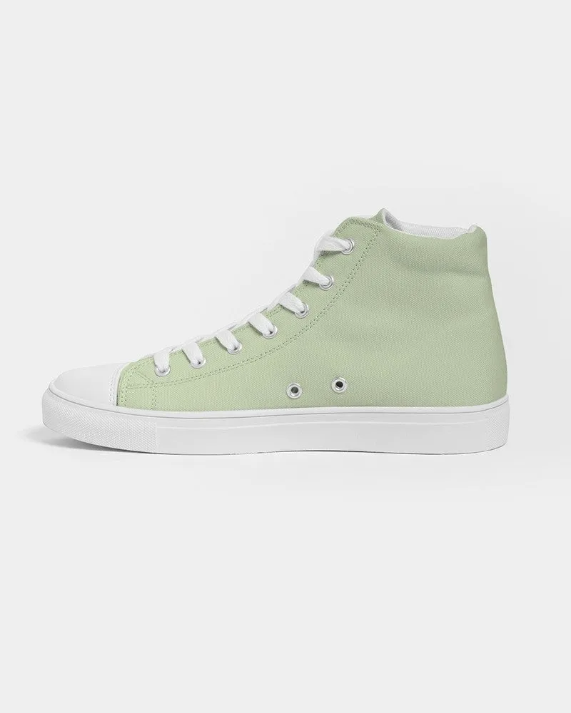 Pale Pastel Warm Green Men's High-top Canvas Sneakers | Men's | Bright Pale Pastel Warm Green | C15M0Y30K0