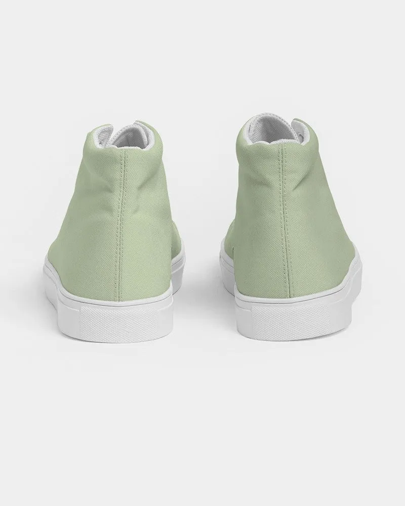 Pale Pastel Warm Green Men's High-top Canvas Sneakers | Men's | Bright Pale Pastel Warm Green | C15M0Y30K0