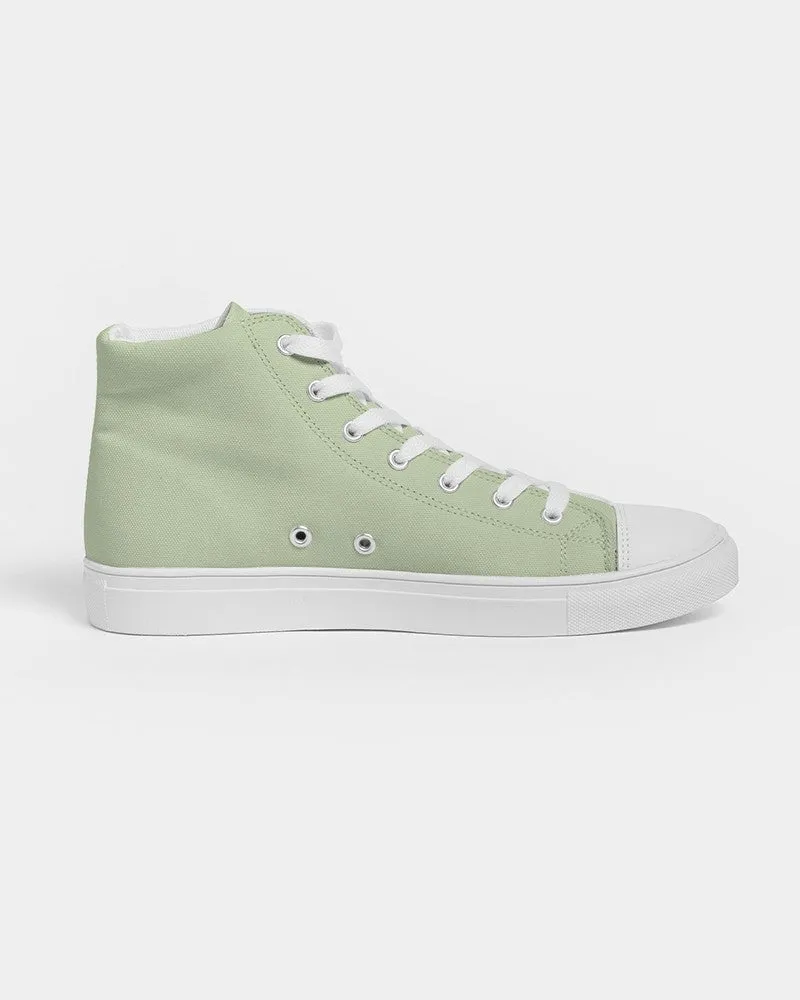 Pale Pastel Warm Green Men's High-top Canvas Sneakers | Men's | Bright Pale Pastel Warm Green | C15M0Y30K0