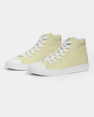 Pale Pastel Yellow Women's High-top Canvas Sneakers | Women's | Bright Pale Pastel Yellow | C0M0Y30K0