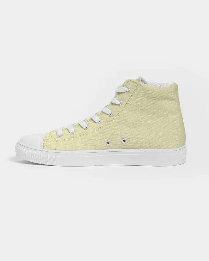 Pale Pastel Yellow Women's High-top Canvas Sneakers | Women's | Bright Pale Pastel Yellow | C0M0Y30K0