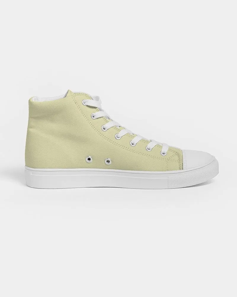 Pale Pastel Yellow Women's High-top Canvas Sneakers | Women's | Bright Pale Pastel Yellow | C0M0Y30K0