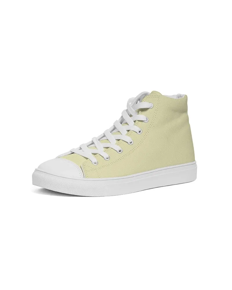 Pale Pastel Yellow Women's High-top Canvas Sneakers | Women's | Bright Pale Pastel Yellow | C0M0Y30K0