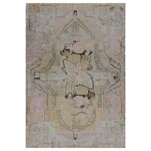 Pink Vintage Wool Cotton Blend Rug - 5'6" x 8'4"