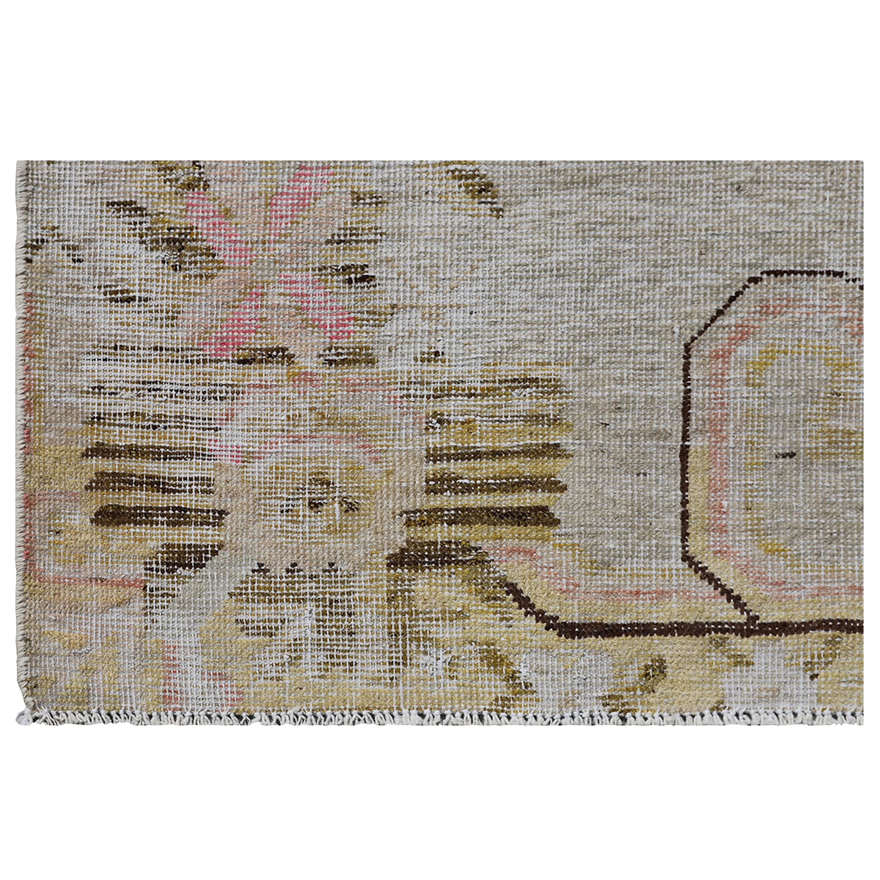 Pink Vintage Wool Cotton Blend Rug - 5'6" x 8'4"