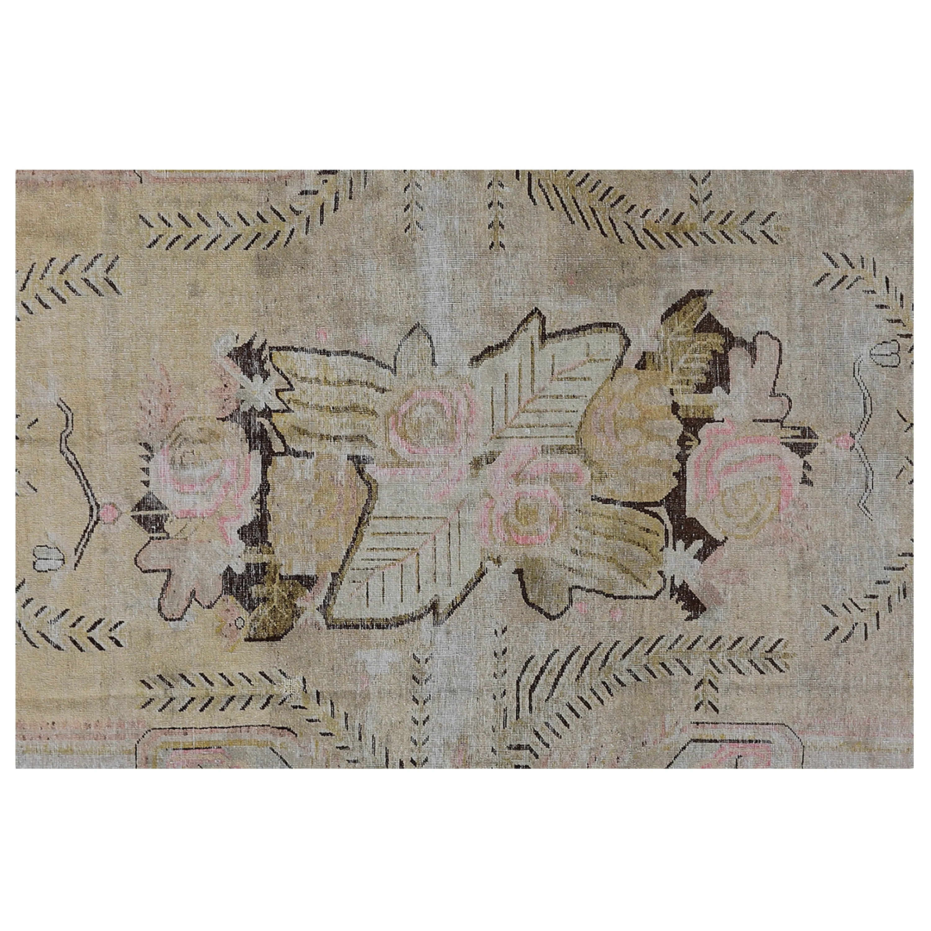 Pink Vintage Wool Cotton Blend Rug - 5'6" x 8'4"