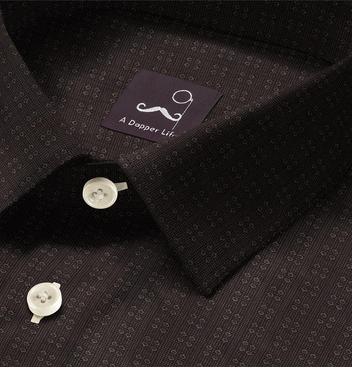 Pure Cotton - Long Sleeve - Chocolate Micro Geometric Print
