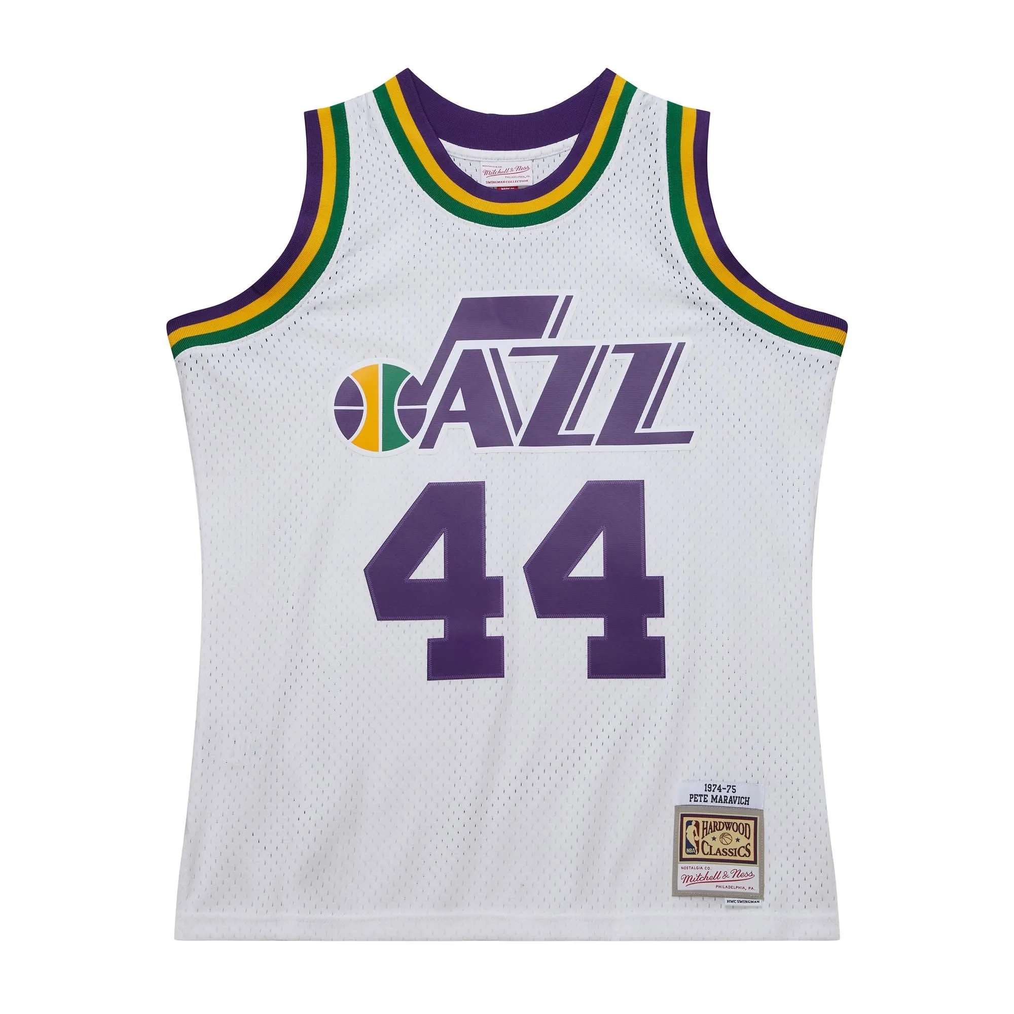 "Pistol" Nickname Swingman Home Jersey - Pete Maravich - HWC 70s - Mitchell and Ness
