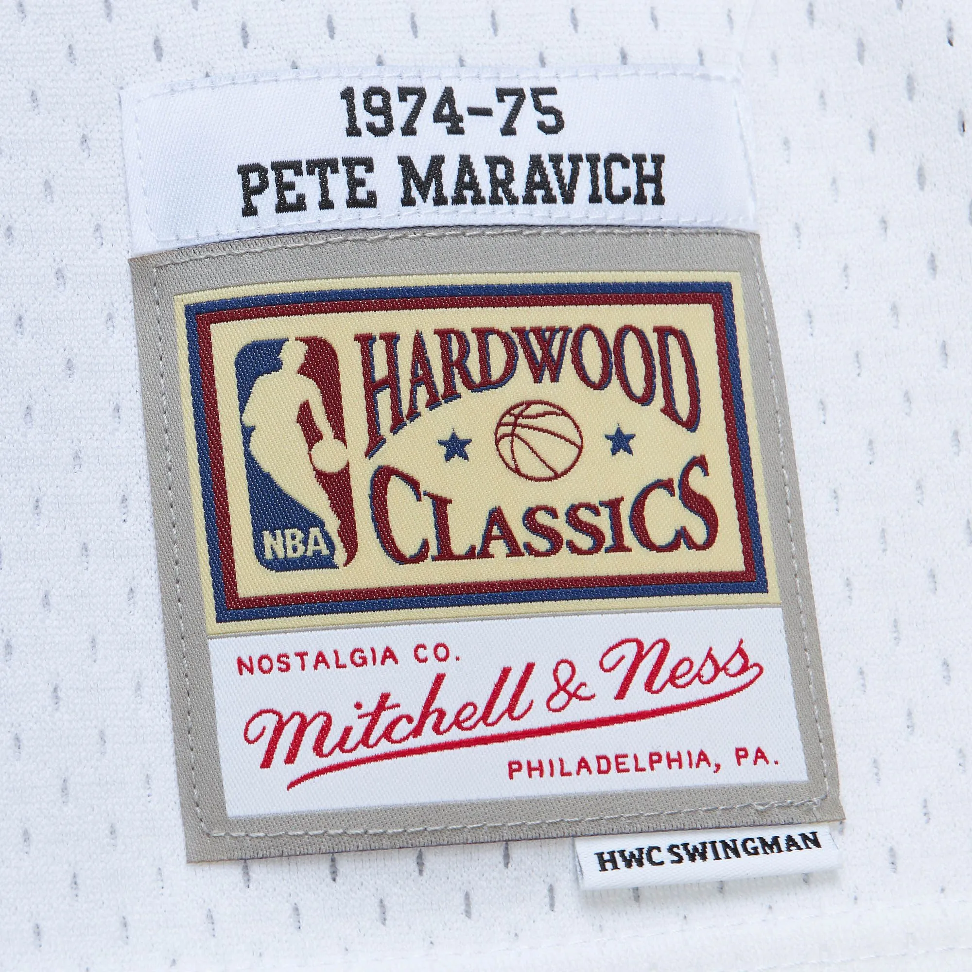 "Pistol" Nickname Swingman Home Jersey - Pete Maravich - HWC 70s - Mitchell and Ness