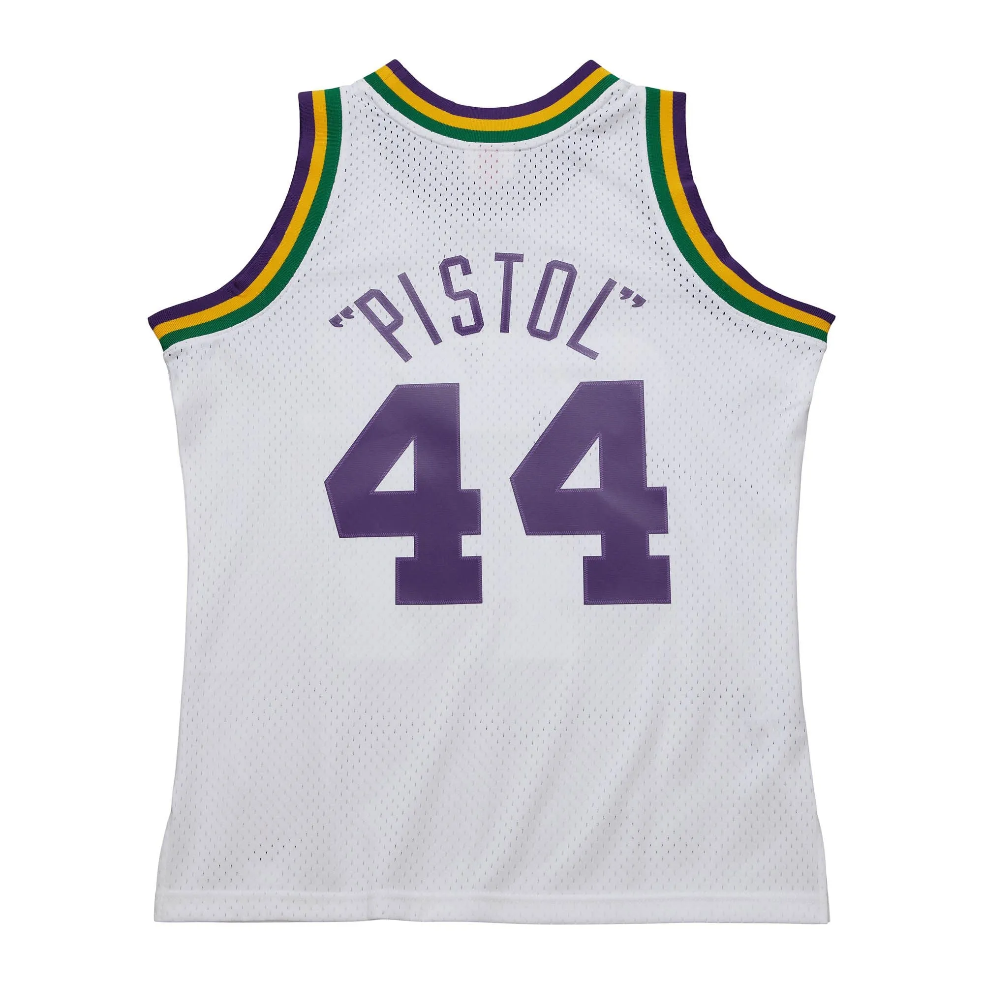 "Pistol" Nickname Swingman Home Jersey - Pete Maravich - HWC 70s - Mitchell and Ness