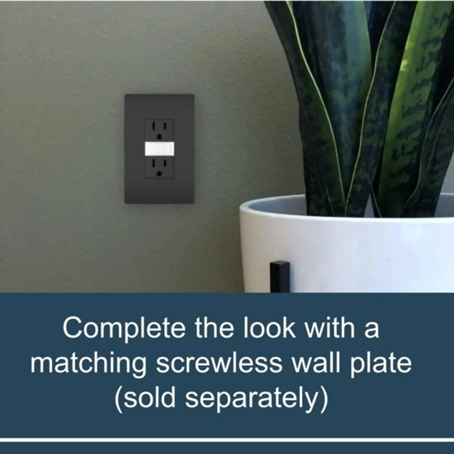 radiant 15A Tamper-Resistant Outlet with Night Light, Black