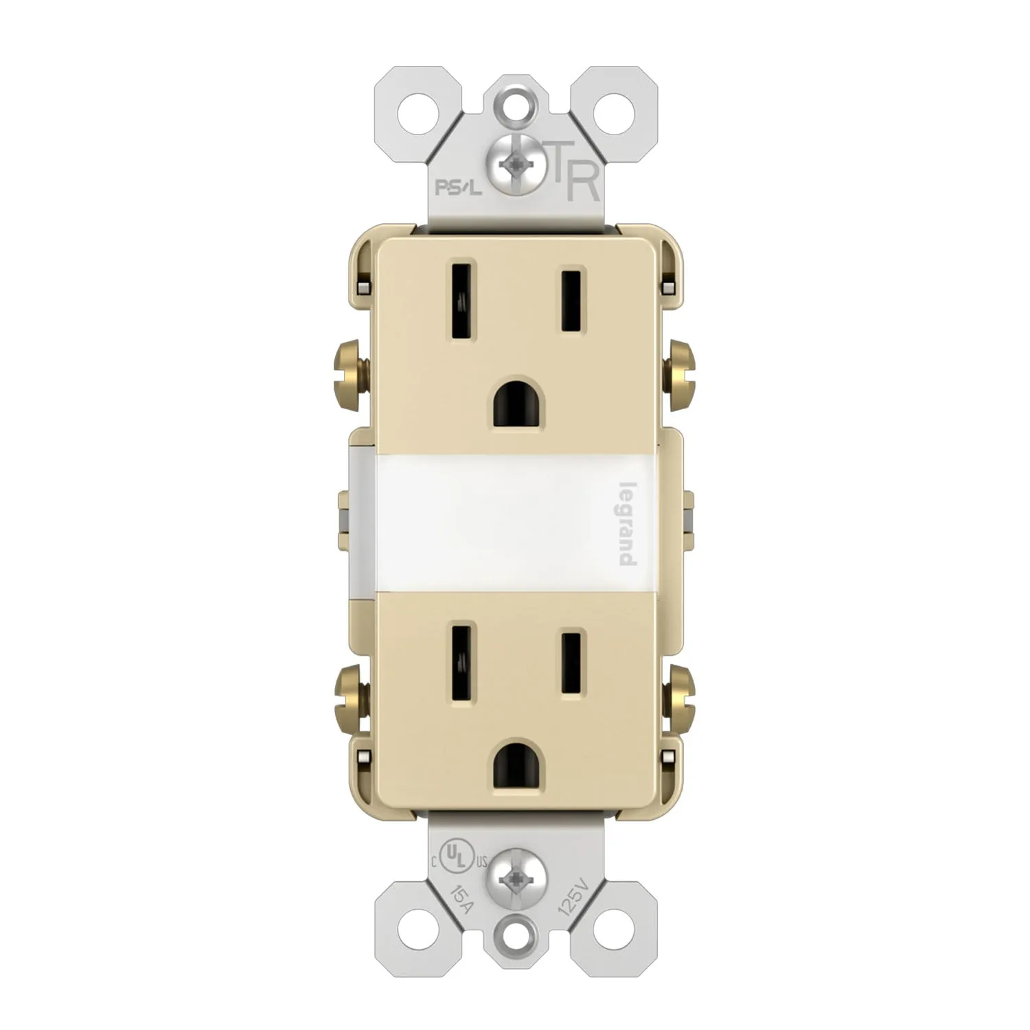 radiant 15A Tamper-Resistant Outlet with Night Light, Ivory