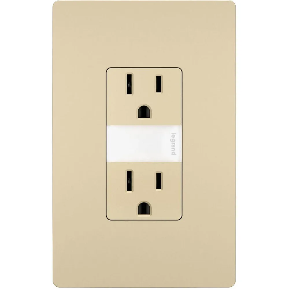 radiant 15A Tamper-Resistant Outlet with Night Light, Ivory