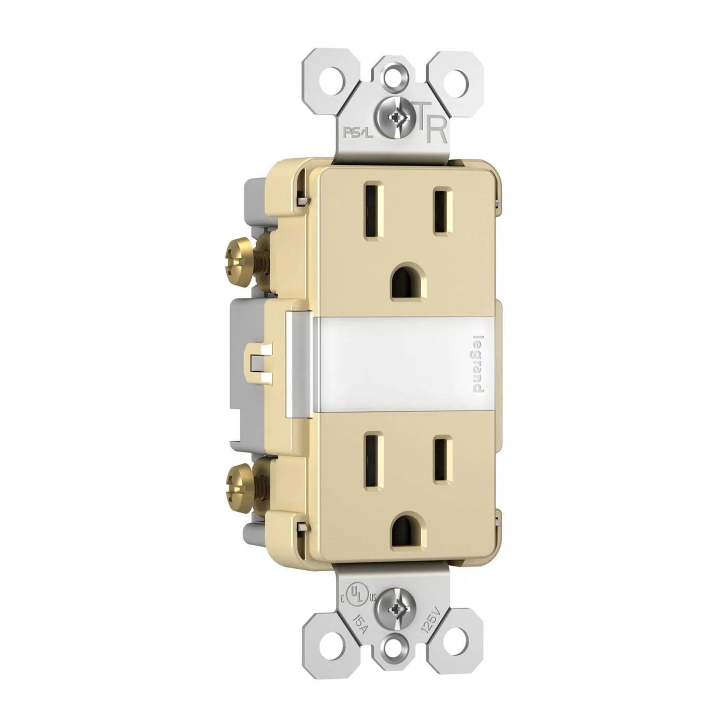 radiant 15A Tamper-Resistant Outlet with Night Light, Ivory