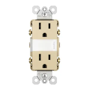 radiant 15A Tamper-Resistant Outlet with Night Light, Ivory