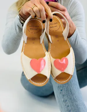SAMPLE SALE Pink Heart Avarcas SIZE 39