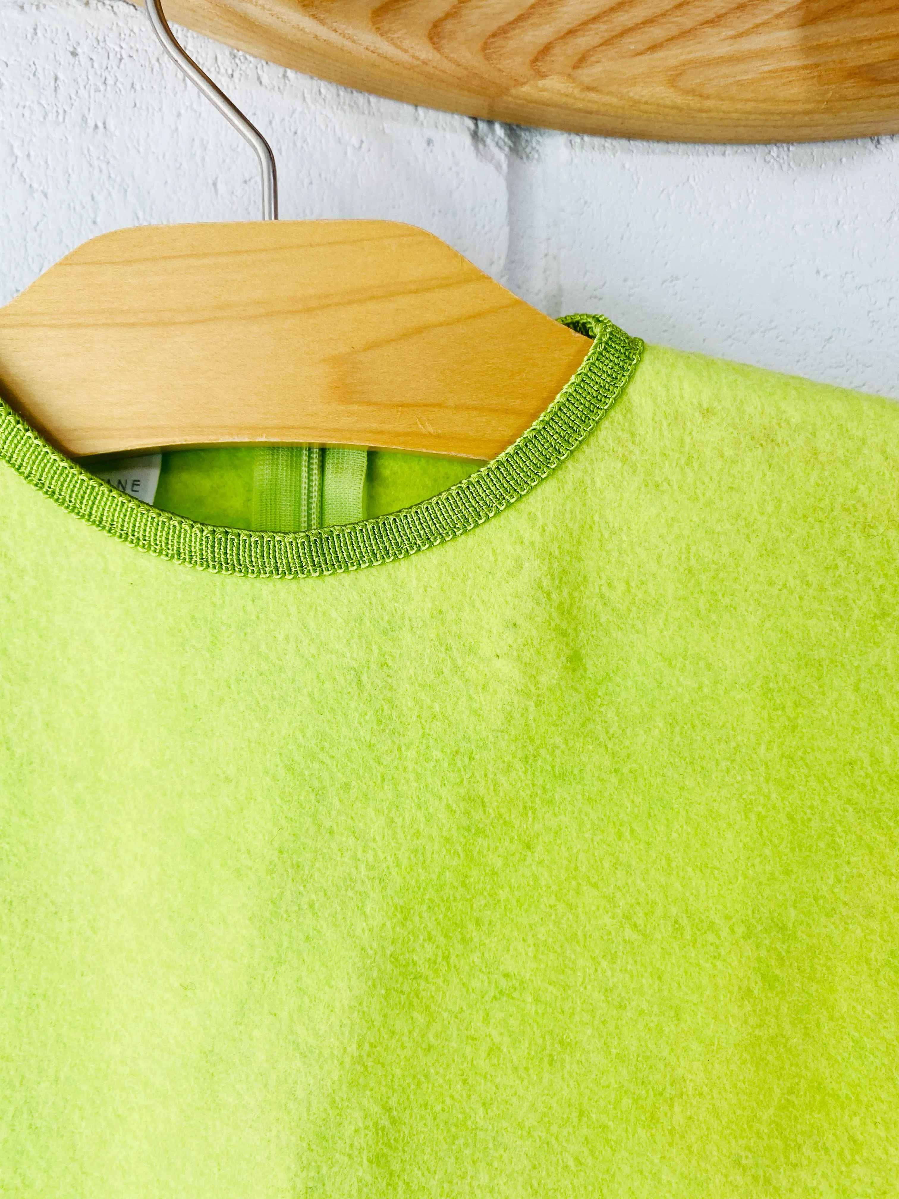 Sarah Jane Neon Green Wool Felt Dress, 4 years