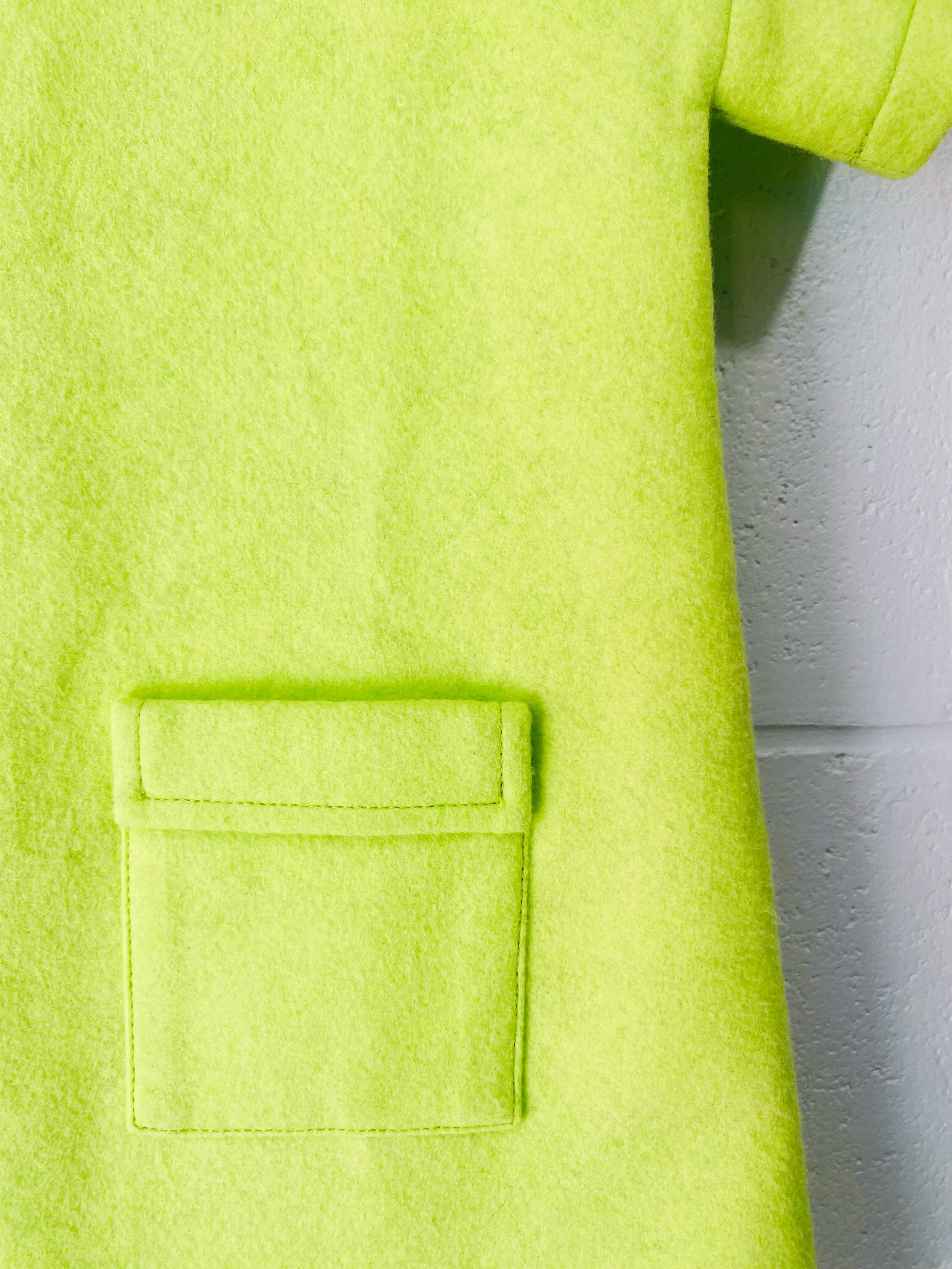 Sarah Jane Neon Green Wool Felt Dress, 4 years