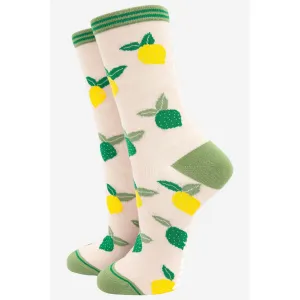 Sock Talk Grey Bamboo Lemon And Lime Socks