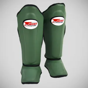 Twins SGS10 Double Padded Shin Pads Olive/Black