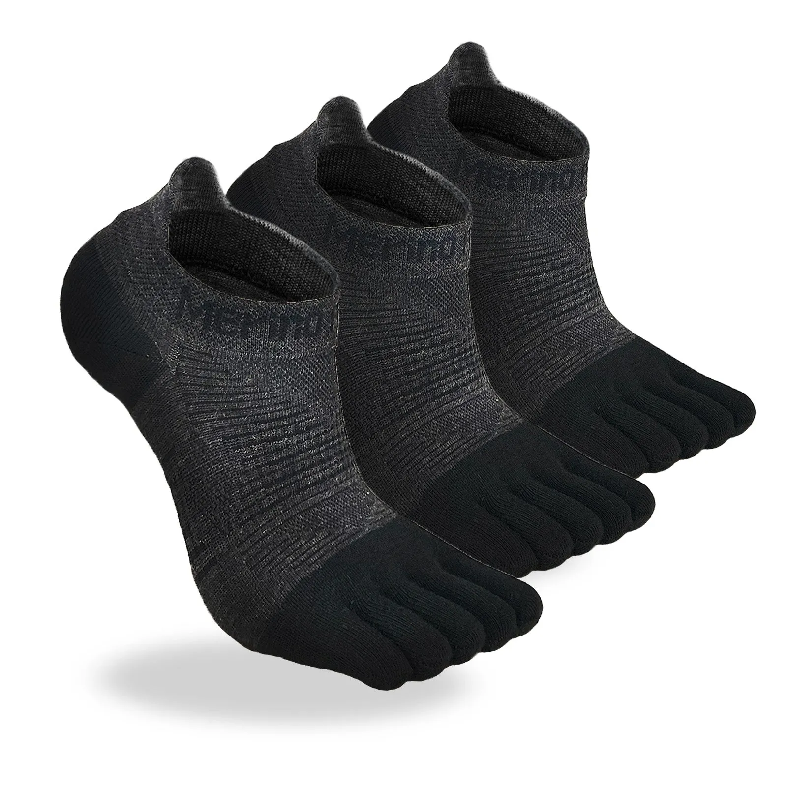 Unisex Merino Hike Light Low Cut Toe Socks Black - 3 Pairs