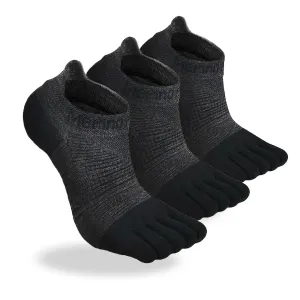 Unisex Merino Hike Light Low Cut Toe Socks Black - 3 Pairs