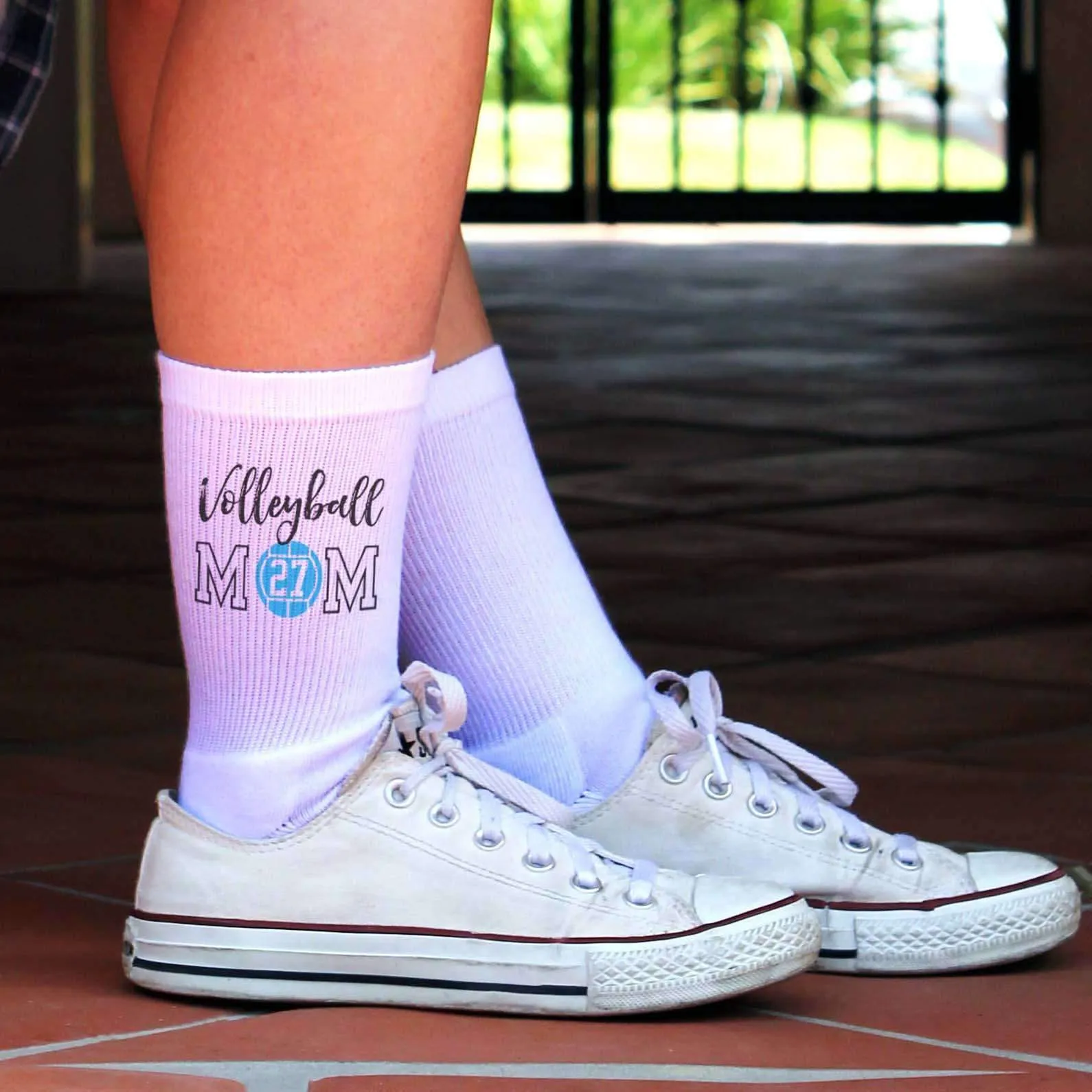 Volleyball Mom - Personalized Volleyball Crew Socks