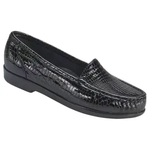 Womens SAS Simplify Black Crocodile