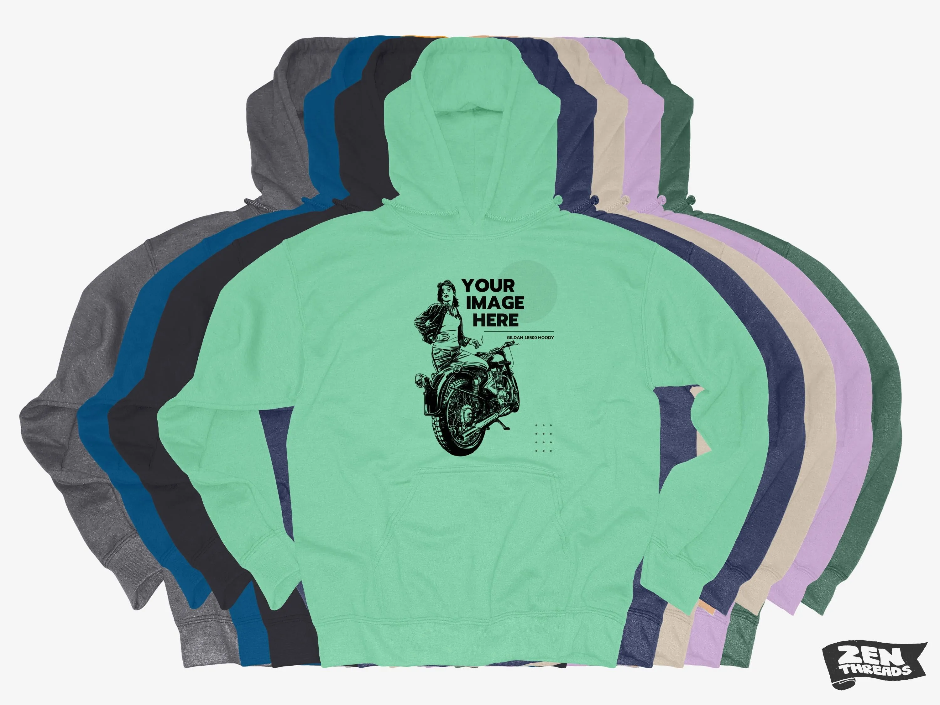Your Custom Print! Unisex Heavy weight hoody Gildan 18500 personalized photo art graphic hooded sweatshirt mens womens team party group art