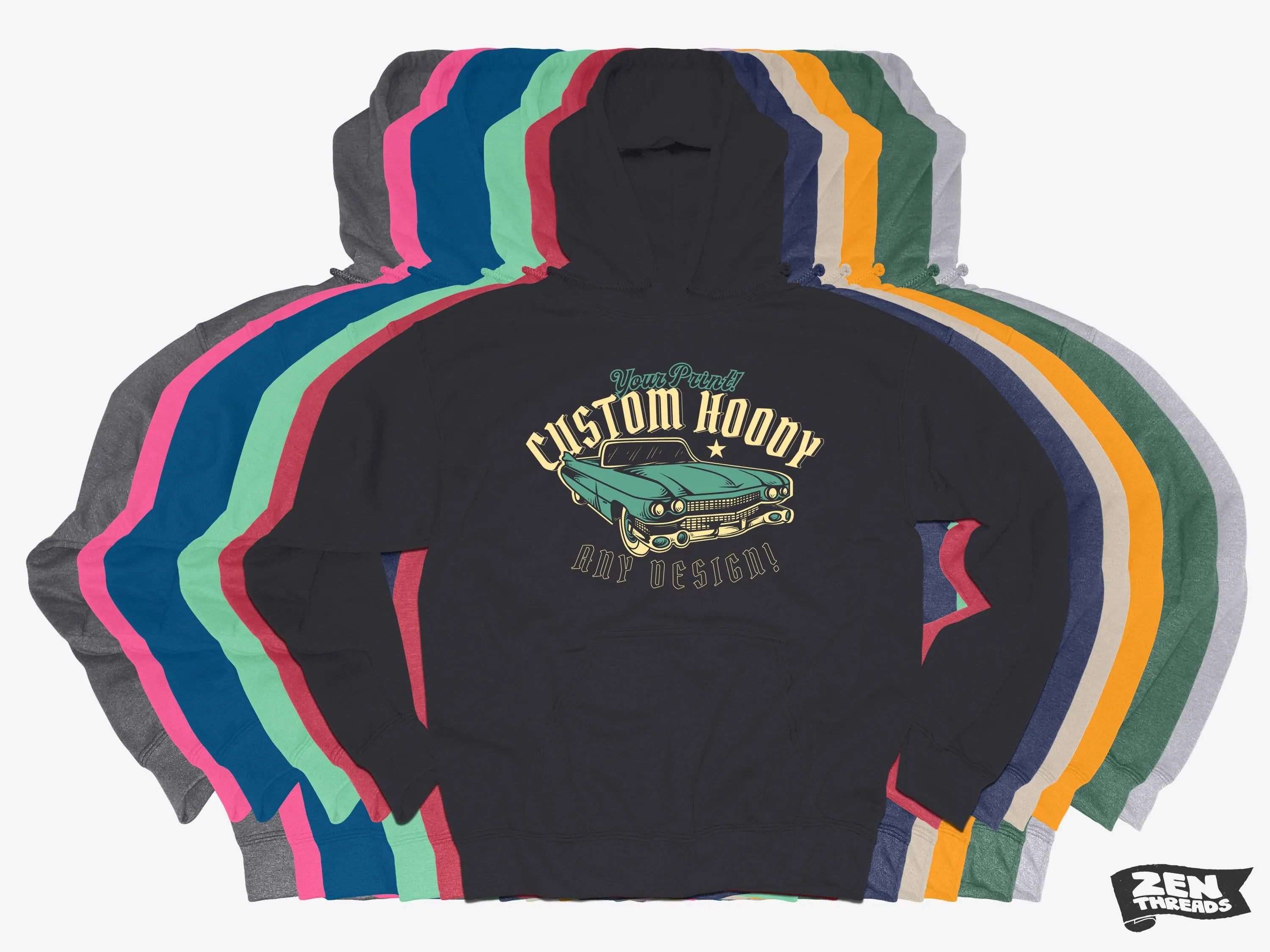 Your Custom Print! Unisex Heavy weight hoody Gildan 18500 personalized photo art graphic hooded sweatshirt mens womens team party group art